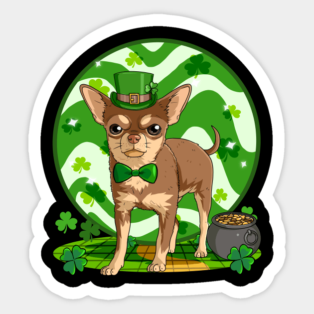 Chihuahua Dog St Patricks Day Leprechaun Sticker by Noseking